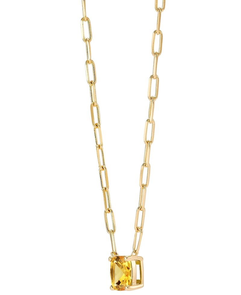 Citrine Paperclip Link 18" Pendant Necklace (1-5/8 ct. t.w.) in 14k Gold-Plated Sterling Silver (Also in Peridot)