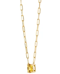 Citrine Paperclip Link 18" Pendant Necklace (1-5/8 ct. t.w.) in 14k Gold-Plated Sterling Silver (Also in Peridot)