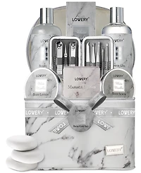 Lovery 19-Pc. White Marble Luxe Home Spa Gift Set