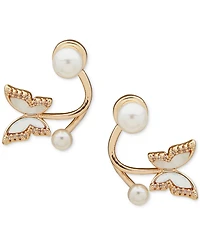 lonna & lilly Gold-Tone Mother-of-Pearl Butterfly Drop Earrings