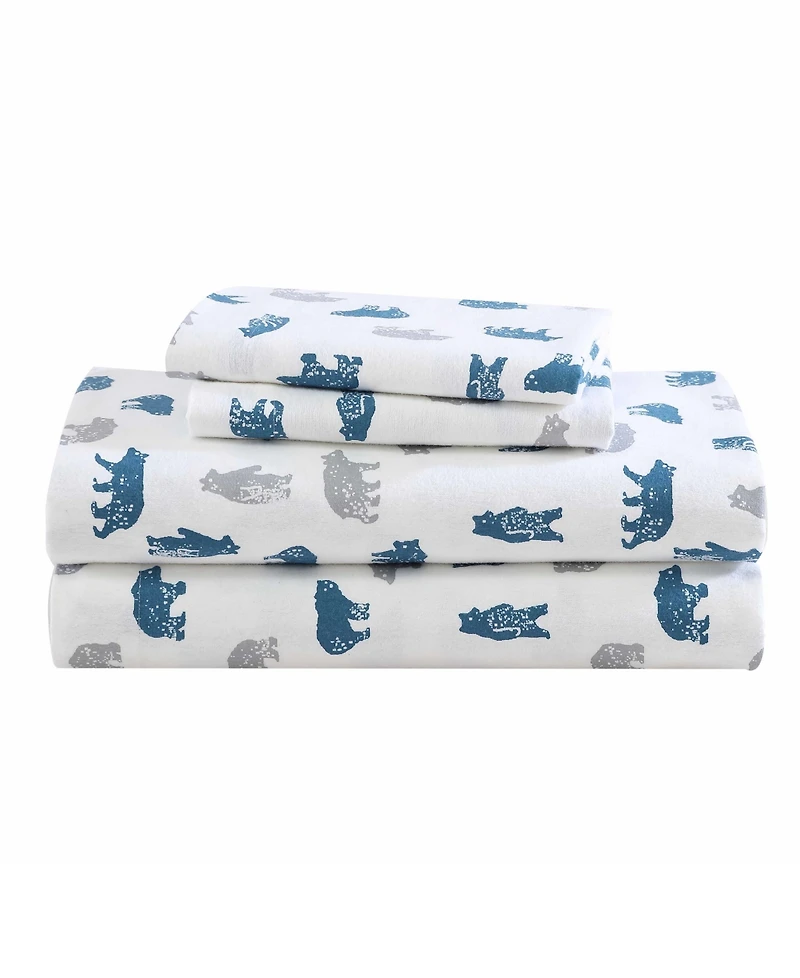 Eddie Bauer Printed Cotton Flannel 3-Pc. Sheet Set, Twin Xl
