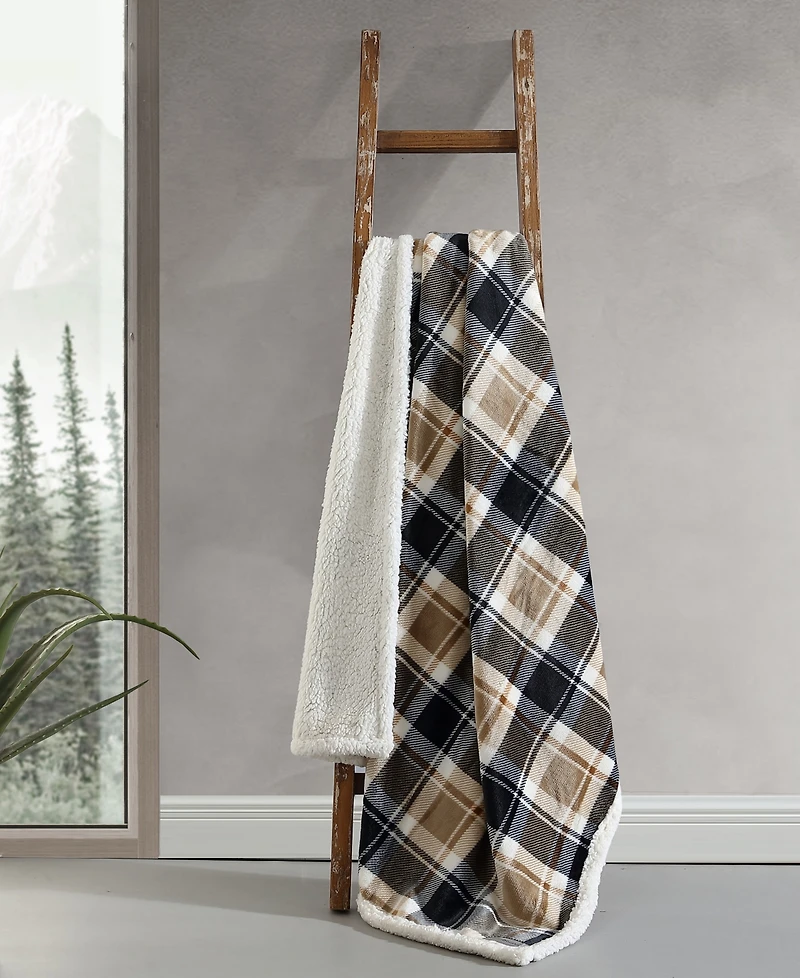 Eddie Bauer Rugged Plaid Ultra Soft Plush Fleece Throw, 50" x 60"