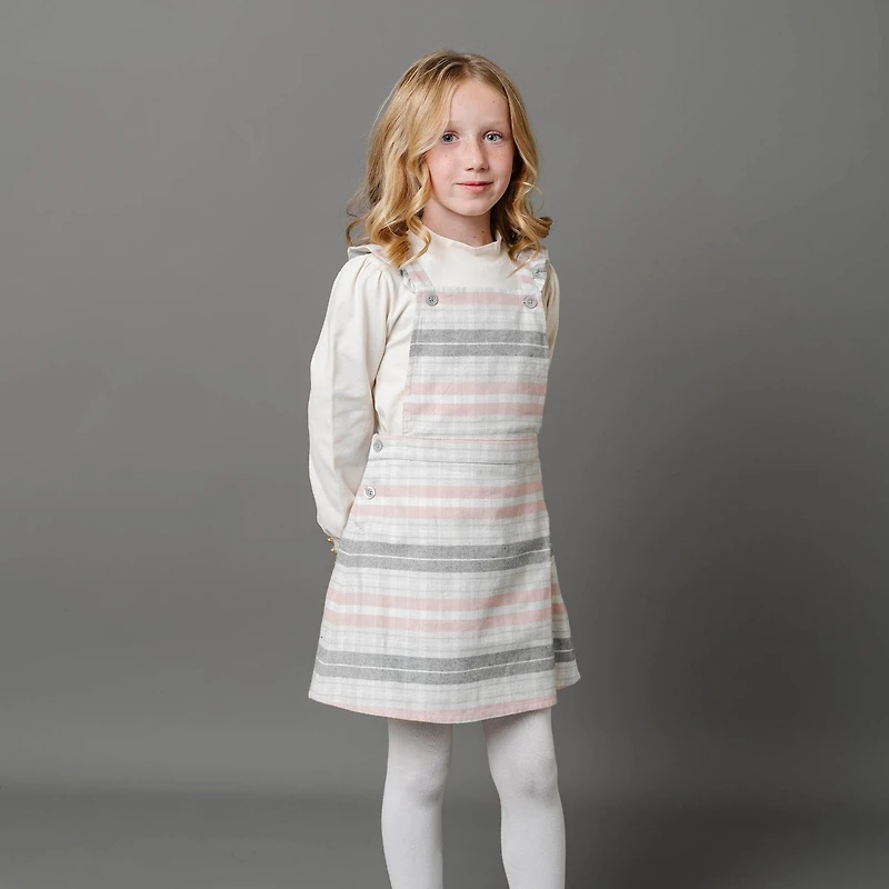 Hope & Henry Little Girls Organic Cotton Sleeveless Ruffle Strap Skirtall