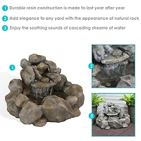 18"H Electric Resin Rocky Ravine Waterfall Outdoor Water Fountain
