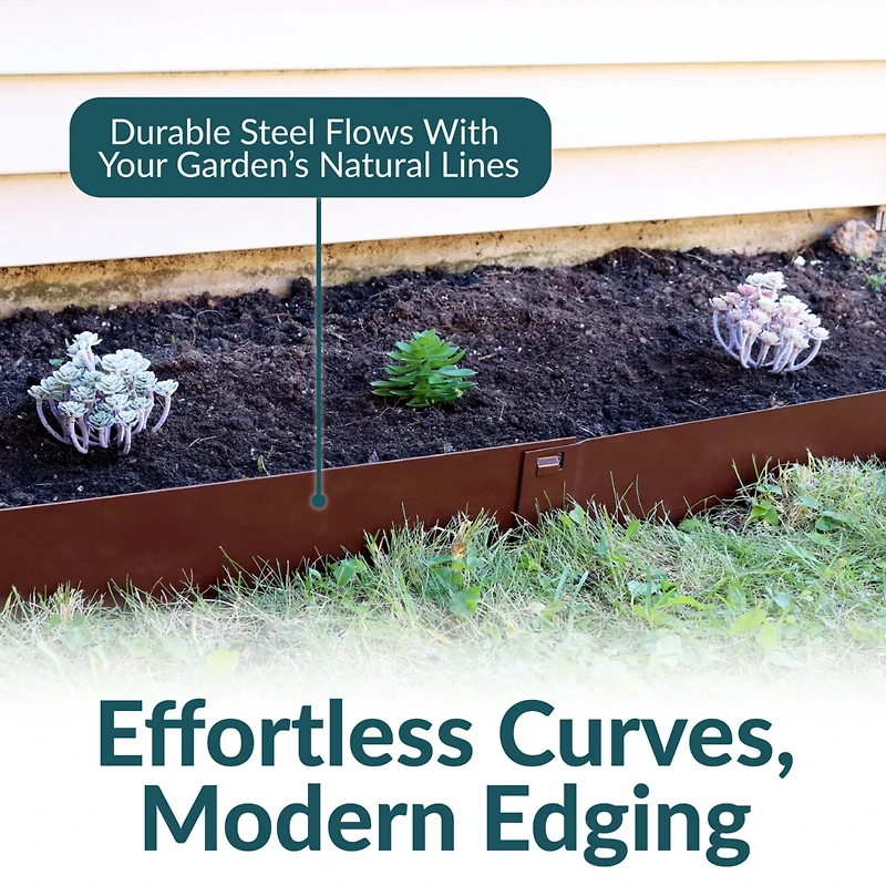 Outdoor Lawn and Garden Heavy-Duty Steel Metal Flexible Landscape Edging Borders - 16