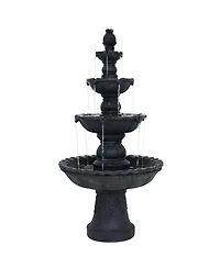 52"H Electric Fiberglass and Resin 4-Tier Pineapple Top Outdoor Water Fountain
