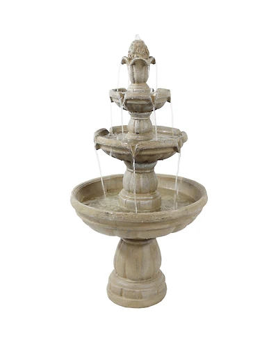 48"H Electric Fiberglass 3-Tier Outdoor Water Fountain