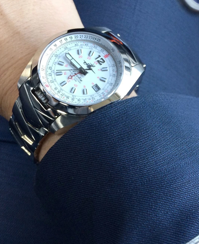 Abingdon Co. Women's Amelia Swiss Gmt Stainless Steel Bracelet Watch 40mm