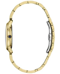 Frederique Constant Women's Swiss Slimline Diamond (1/20 ct. t.w.) Gold-tone Stainless Steel Bracelet Watch 30mm