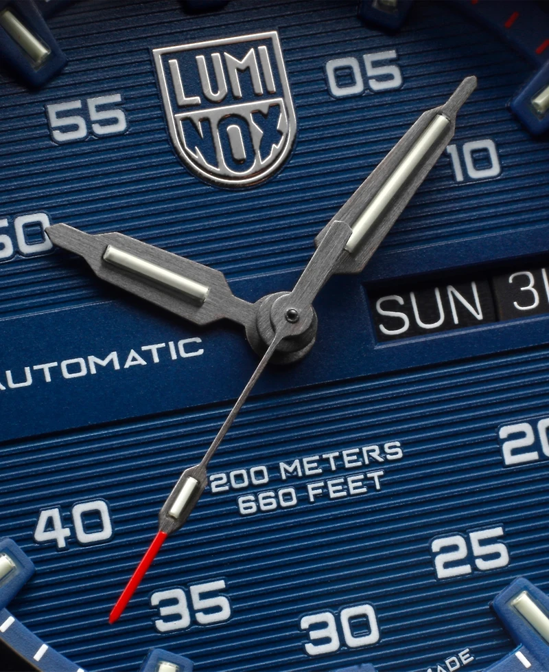 Luminox Men's Swiss Automatic Master Carbon Seal Blue Rubber Strap Watch 45mm
