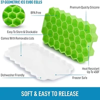 Zulay Kitchen Honeycomb Shaped Silicone Ice Cube Tray - 2 Pc.