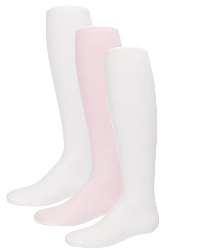 MeMoi Baby Girls Solid Nylon Opaque Basic Non-Binding Tights 3 Pack