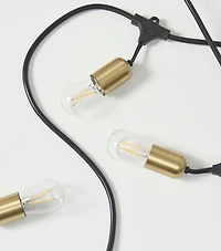 Glow 48ft Heavy Duty Weatherproof Led Outdoor Plug-In String Lights with Brass Hardware