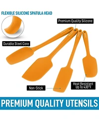 4pcs Silicone Spatula Set - Heat Resistant Tools for Cooking, Baking & Mixing
