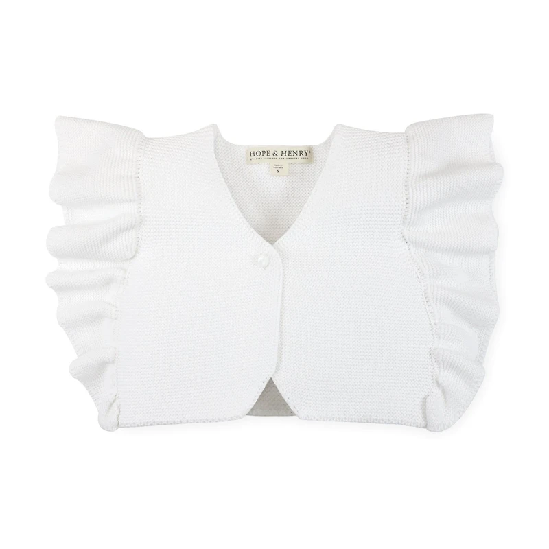 Hope & Henry Baby Girls Ruffle Sleeve Sweater Vest