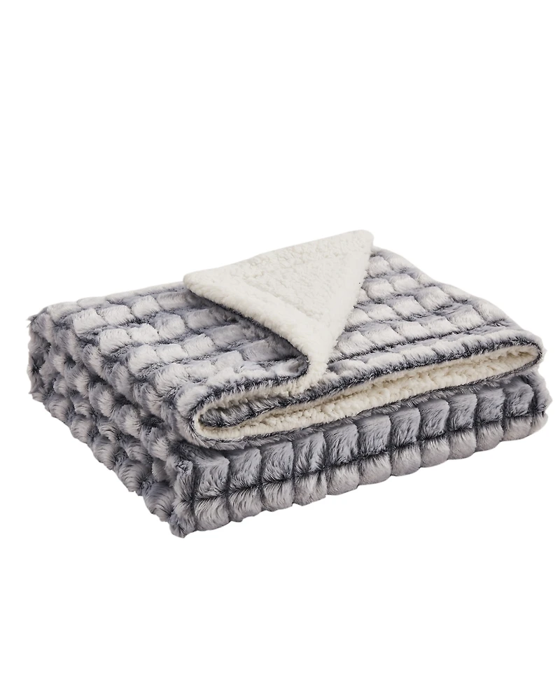 Royal Luxe Reversible Micromink to Faux-Sherpa Tie-Dye Throw, 50" x 60", Exclusively at Macy's