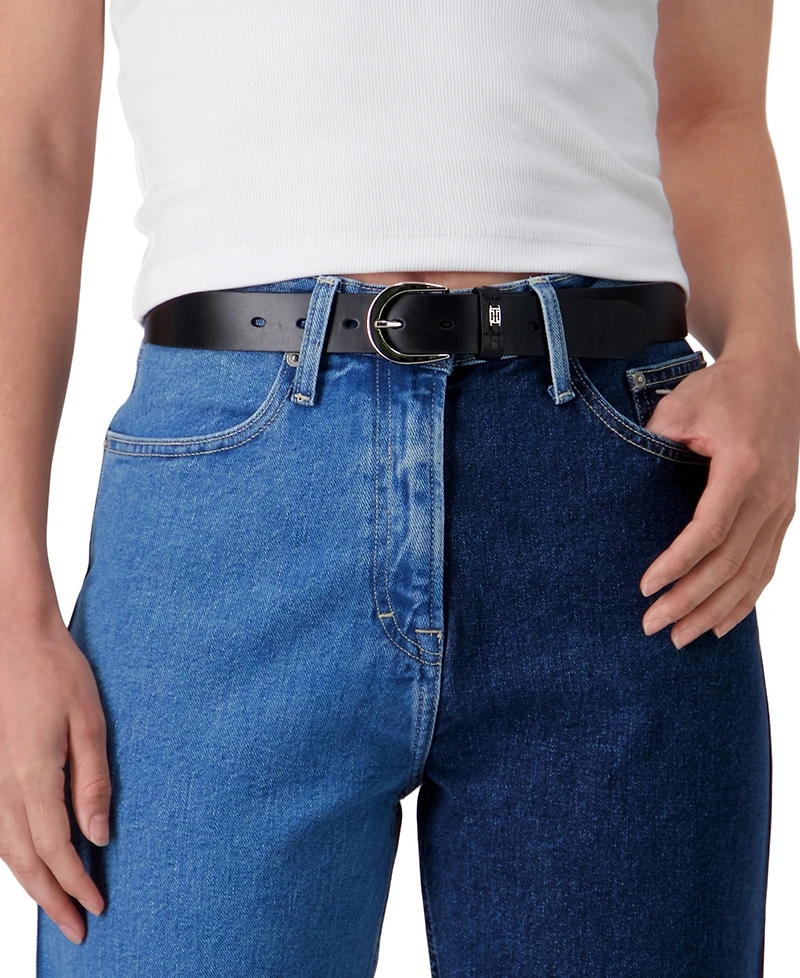 Tommy Hilfiger Women's Signature Leather Jean Belt