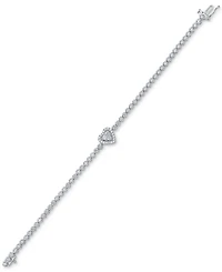 Diamond Heart Bracelet (2 ct. t.w.) in 10k White Gold
