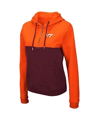 Women's Colosseum Orange, Maroon Virginia Tech Hokies Aidan Half-Zip Hoodie