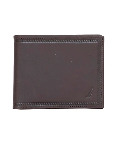 Nautica Men's Credit Card Bifold Leather Wallet