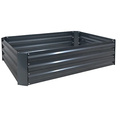 11.75" H Raised Metal Garden Bed - Galvanized Raised Garden Bed Outdoor for Vegetables and Flowers - Dark Gray