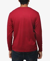 X-Ray Men's Soft Stretch Henley Neck Long Sleeve T-shirt