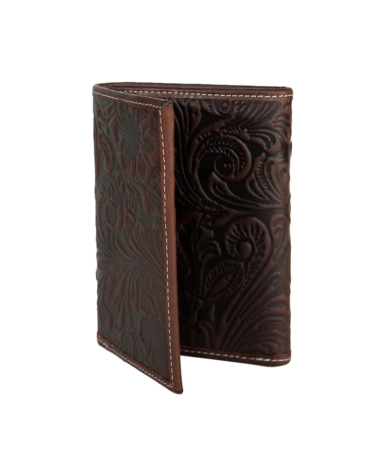 Lucky Brand Men's Western Embossed Leather Trifold Wallet