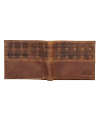 Lucky Brand Men's Plaid Embossed Leather Bifold Wallet