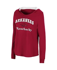 Women's Colosseum Cardinal Arkansas Razorbacks Catalina Hoodie Long Sleeve T-Shirt
