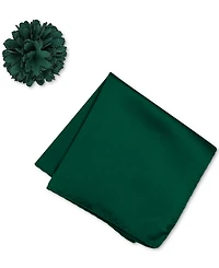 ConStruct Men's Solid Pocket Square & Lapel Pin Set