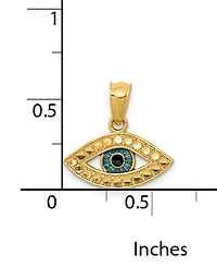 Evil Eye Charm Set in 14k Gold and Enamel