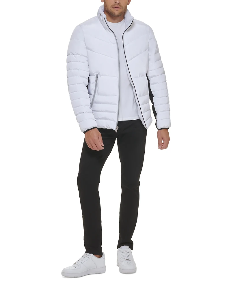 Kenneth Cole Men's Mixed Quilted Puffer Jacket