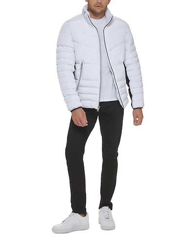 Kenneth Cole Men's Mixed Quilted Puffer Jacket
