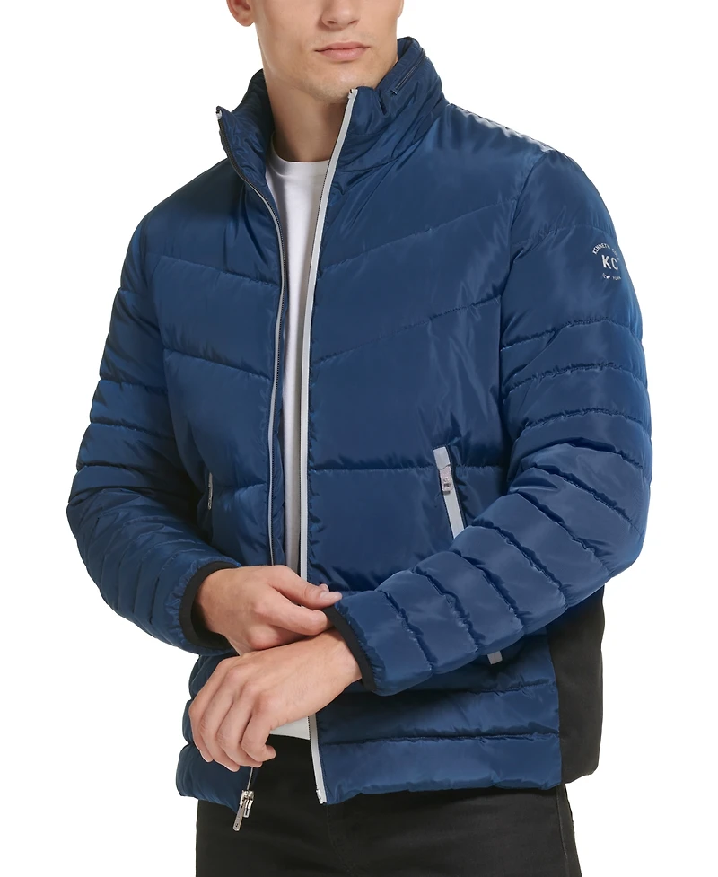 Kenneth Cole Men's Mixed Quilted Puffer Jacket