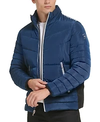 Kenneth Cole Men's Mixed Quilted Puffer Jacket