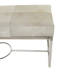 Rosemary Lane Stainless Steel Contemporary Bench, 48" x 18" x 17"