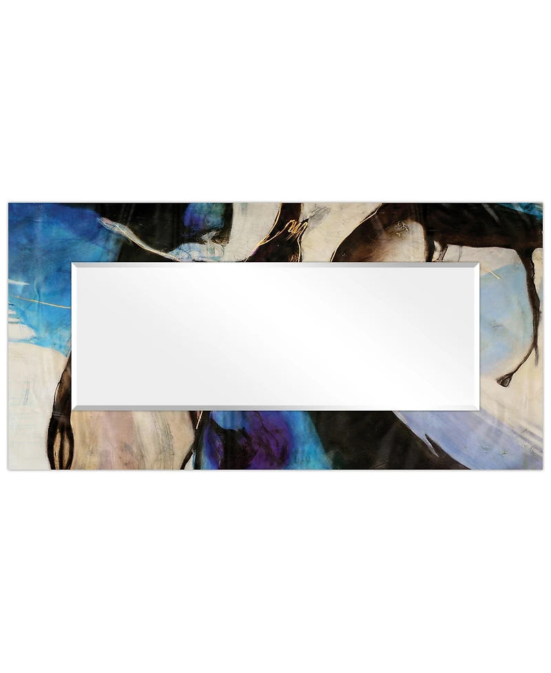 Empire Art Direct 'Motivos' Rectangular On Free Floating Printed Tempered Art Glass Beveled Mirror, 72" x 36"