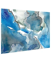 Empire Art Direct 'Subtle Blues I' Frameless Free Floating Tempered Glass Panel Graphic Wall Art, 32" x 48"