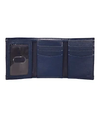 Nautica Men's Logo Rubber Leather Trifold Wallet