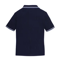 Hope & Henry Baby Boys Short Sleeve Sweater Polo with Tipping