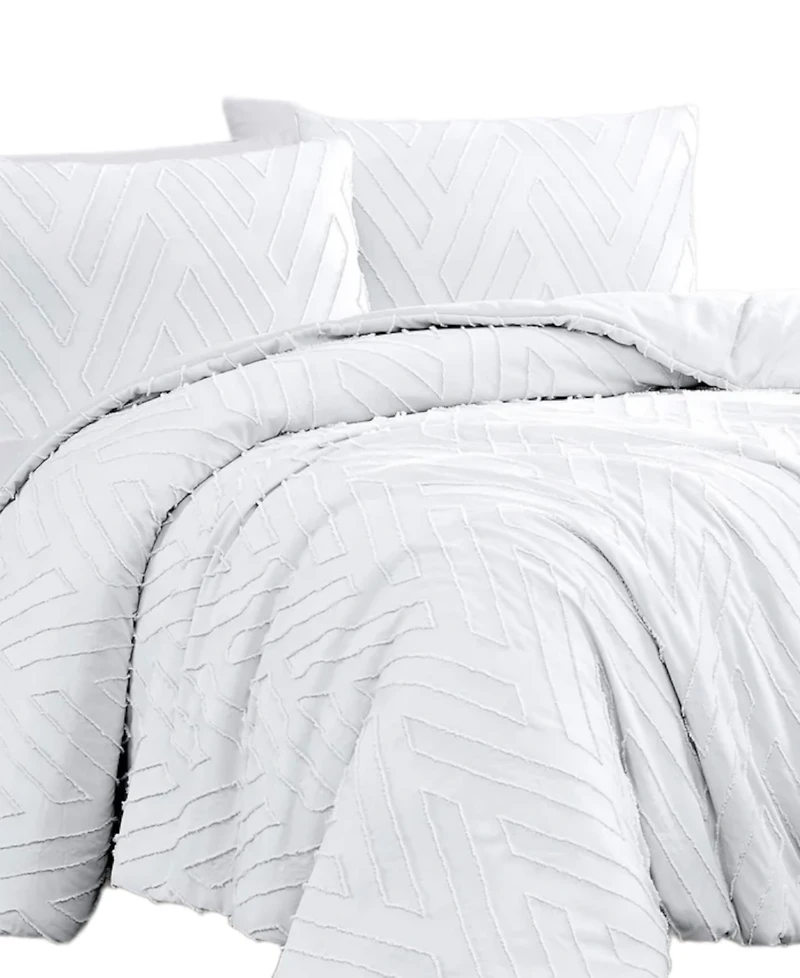 Southshore Fine Linens Chevron Clipped Jacquard 3-Pc. Comforter Set, King