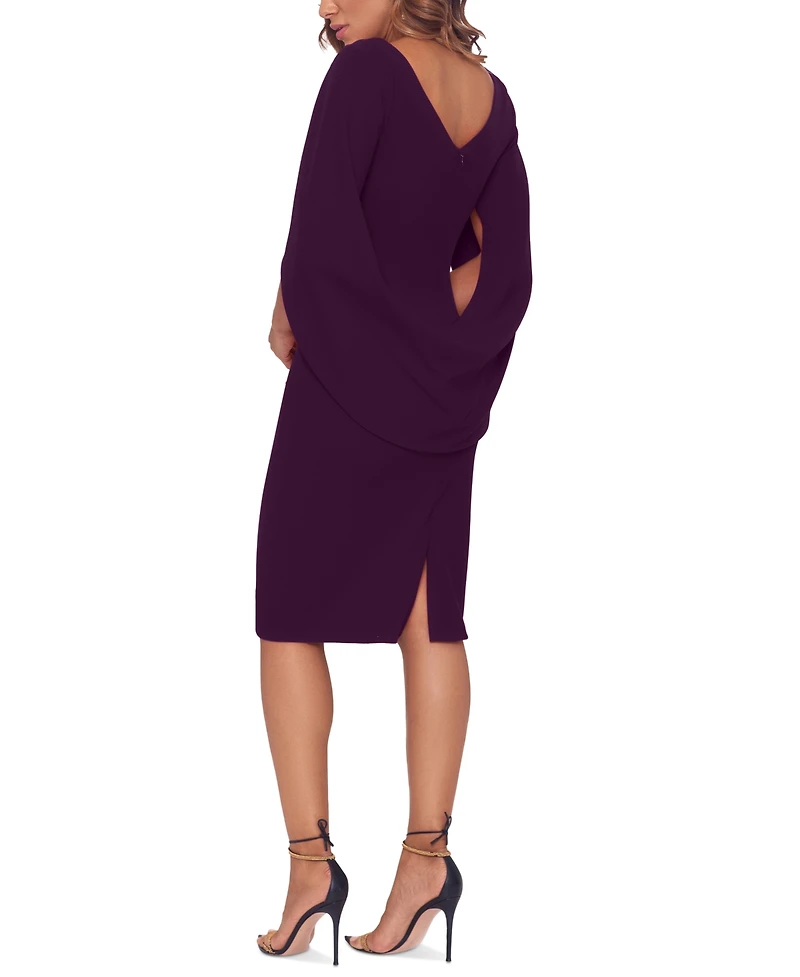 Betsy & Adam Caped Sheath Dress
