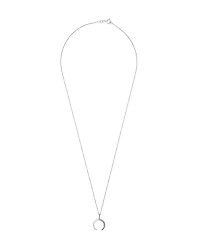 Macy's Blue Topaz (1/5 ct.t.w) Moon Pendant Necklace in Sterling Silver