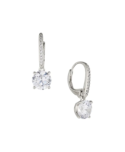 Eliot Danori Rhodium Plated Leverback Earrings, Created for Macy's