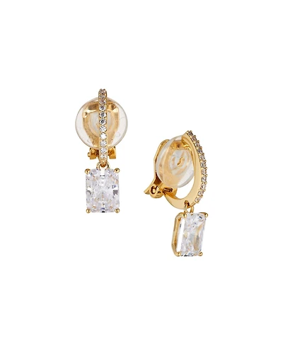 Eliot Danori 18K Gold Plated Emerald Shape Clip Earrings, Created for Macy's