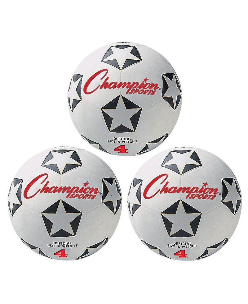 Champion Sports Rubber Soccer Ball, Set of 3