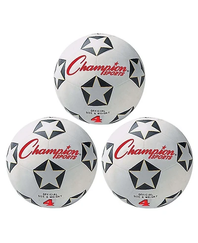 Champion Sports Rubber Soccer Ball, Set of 3