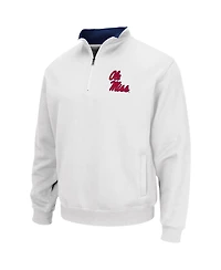 Men's Colosseum White Ole Miss Rebels Tortugas Team Logo Quarter-Zip Jacket