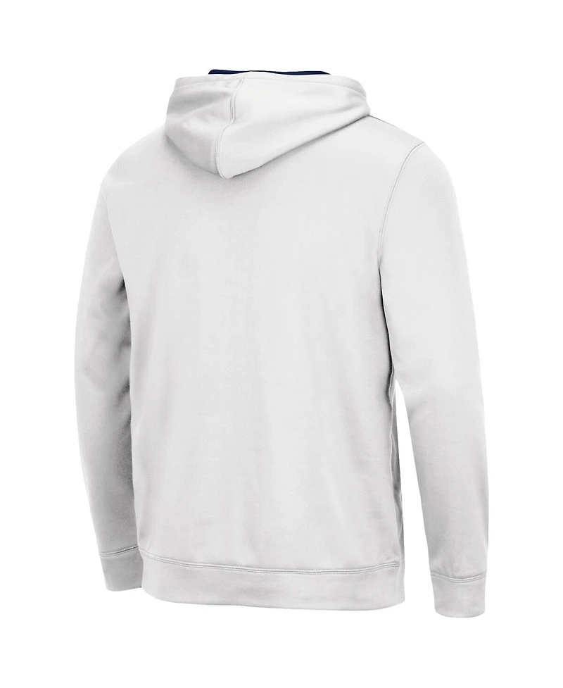 Men's Colosseum White Michigan Wolverines Slash Stack 2.0 Pullover Hoodie
