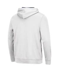 Men's Colosseum White Michigan Wolverines Slash Stack 2.0 Pullover Hoodie